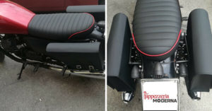rifinitura rossa sella moto